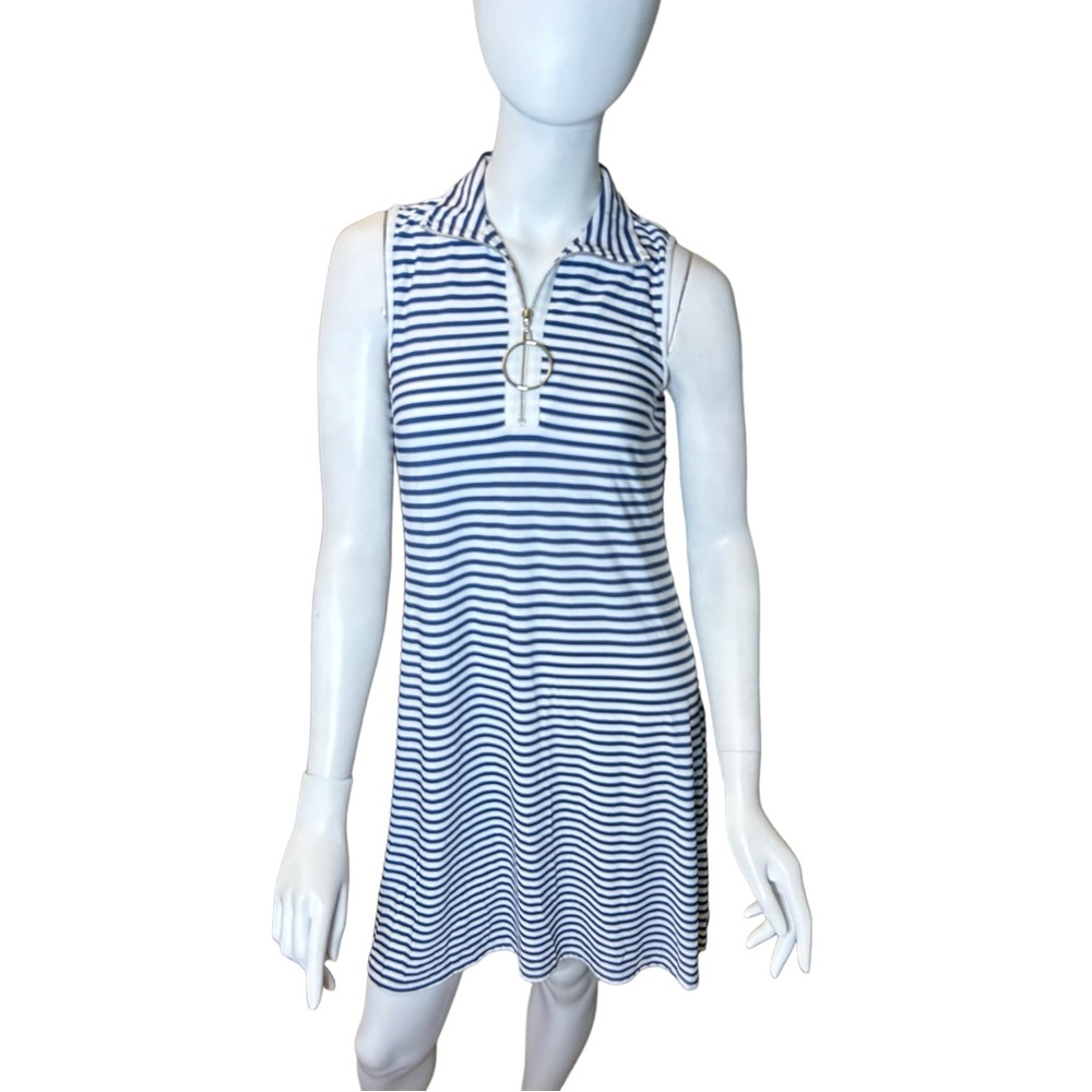 Ivy Lane Stripe Dress Navy White Mod Small - Picture 13 of 13